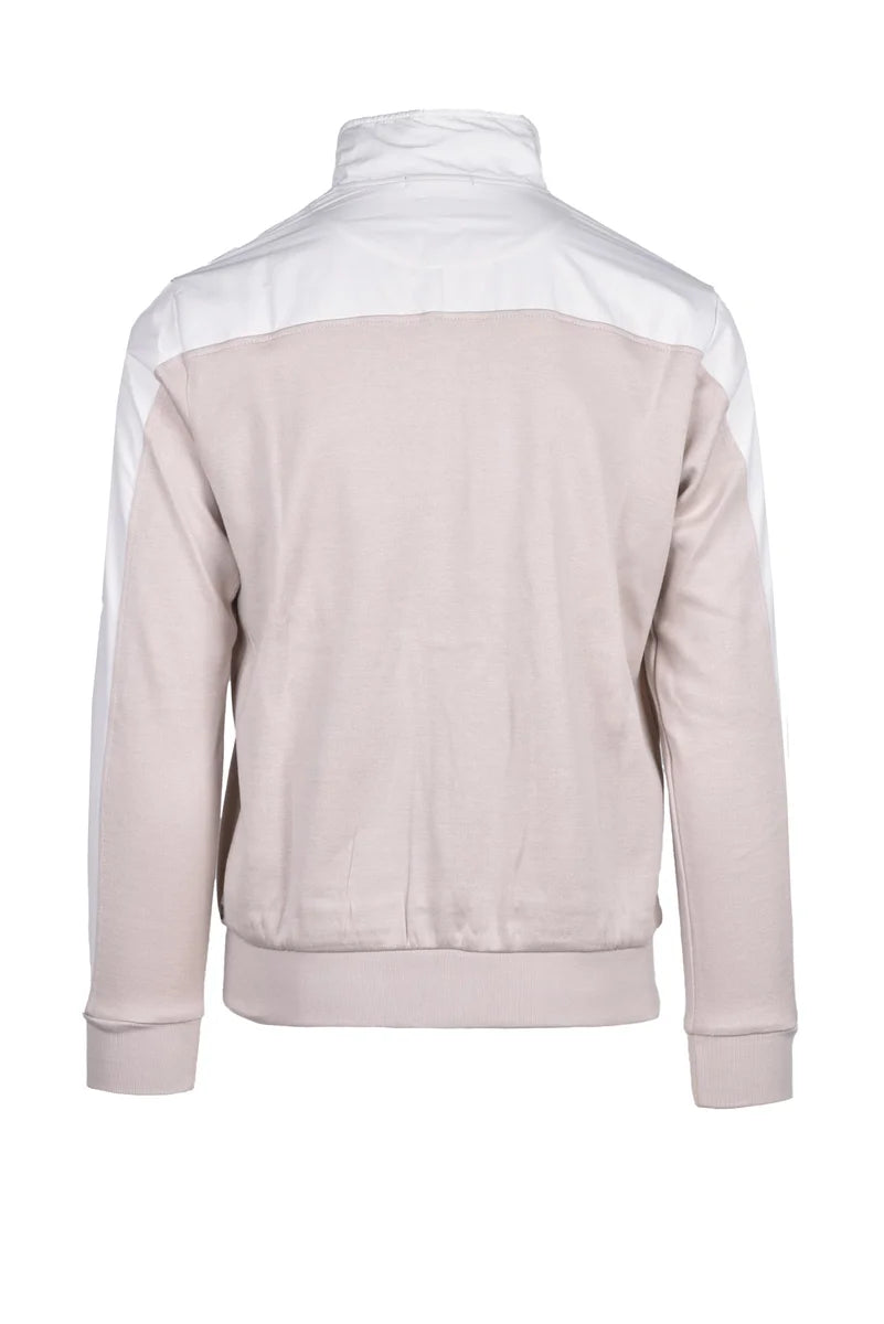 Zip Sweatshirt - White/Beige