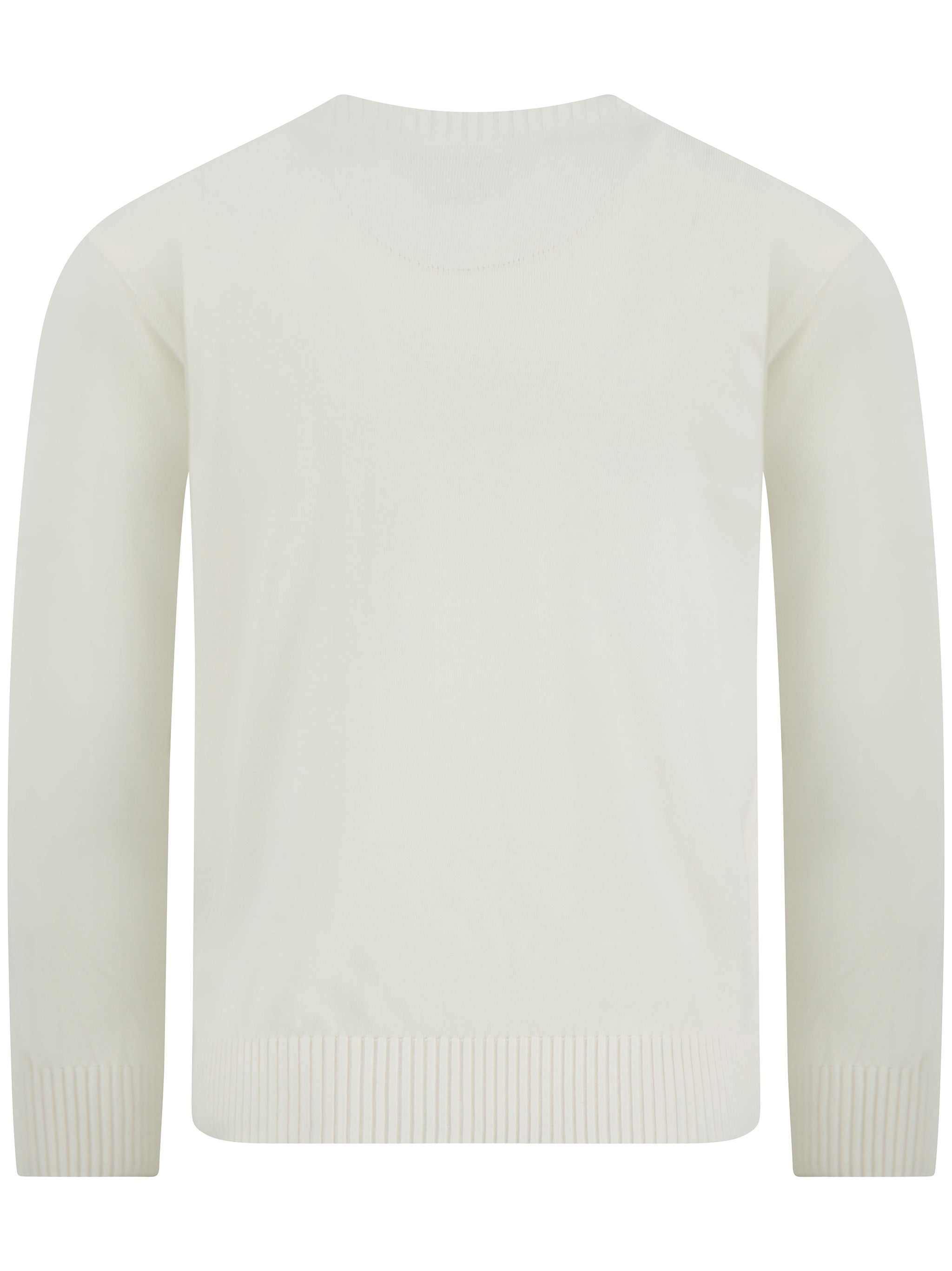 White Minimalist Classic Cotton Sweater