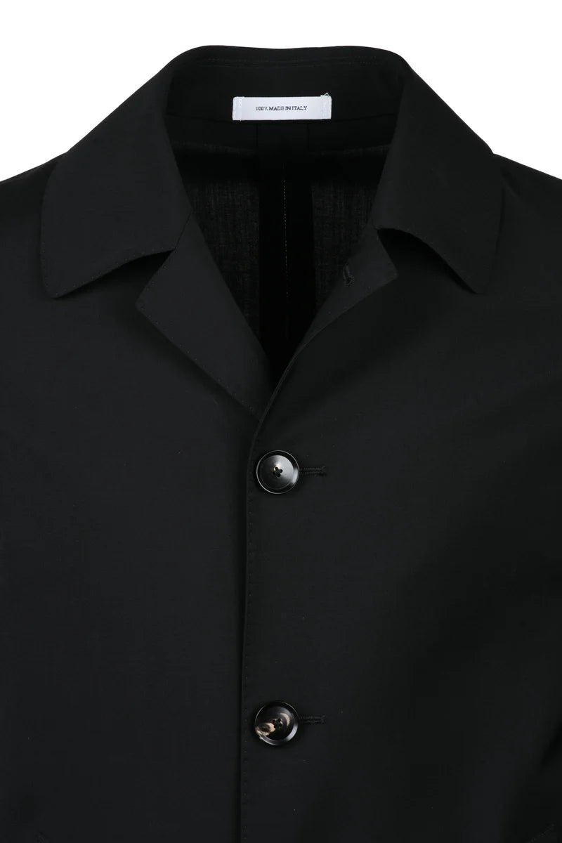Virgin Wool Overcoat - Black