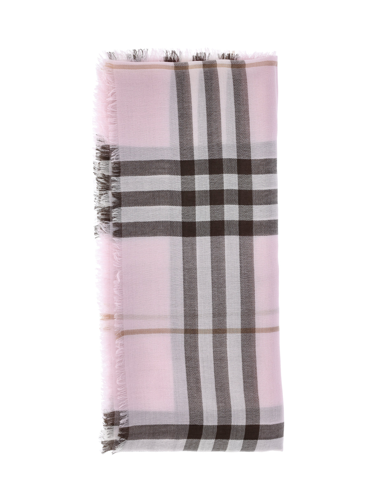 Classic Check Pattern Scarf In Light Pink