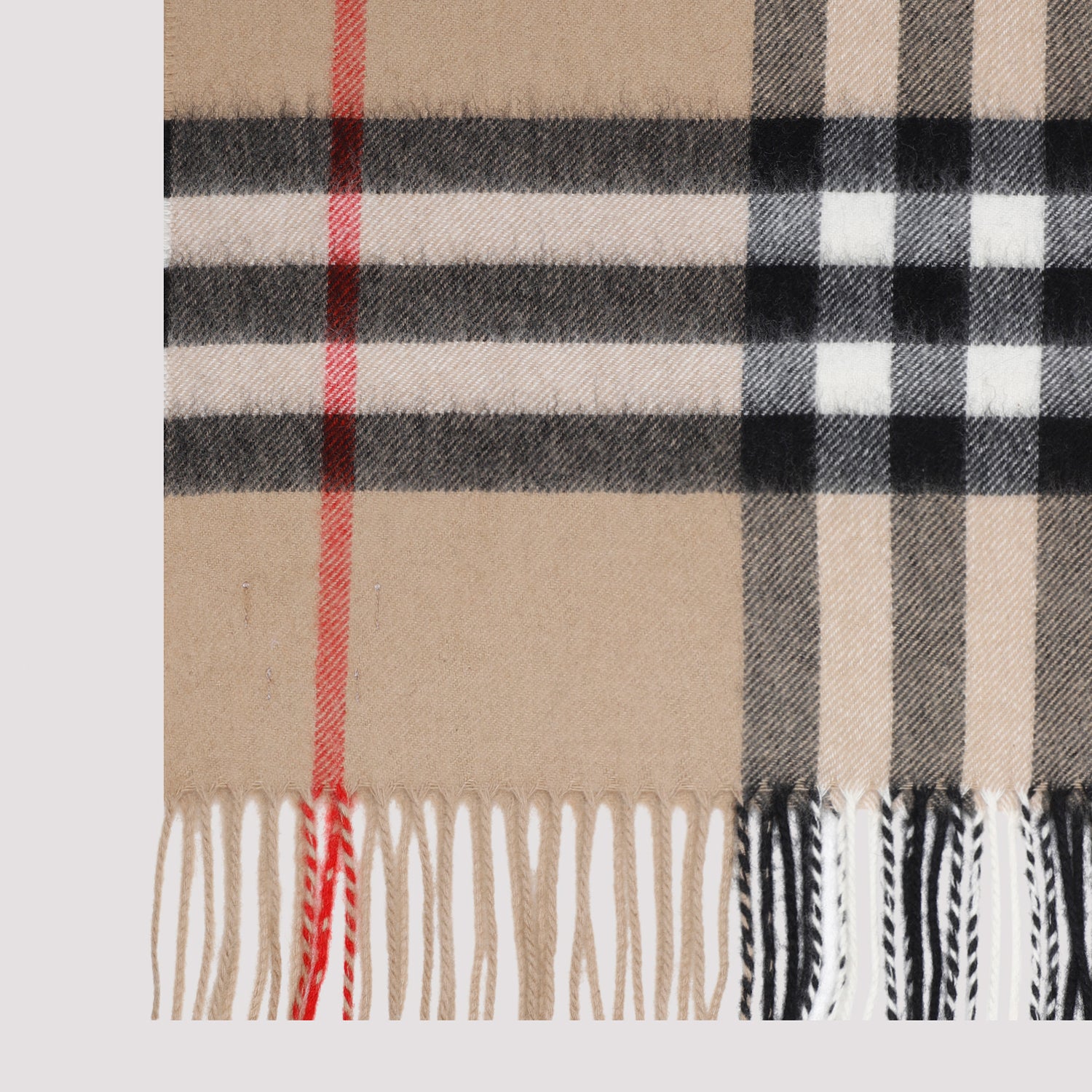 Archive Beige Cashmere Check Scarf
