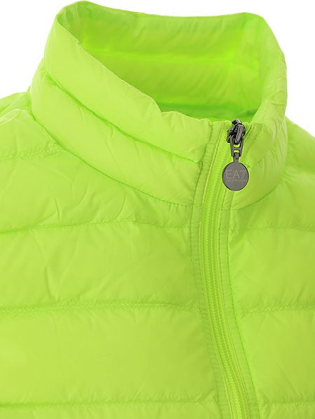 Lime Down Waistcoat With Quilted Texture And Logo Zip