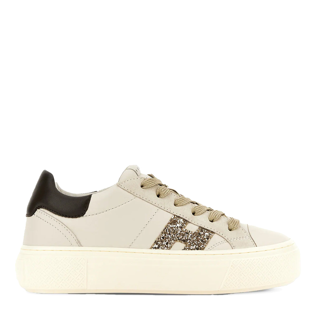 White And Black Leather Sneakers