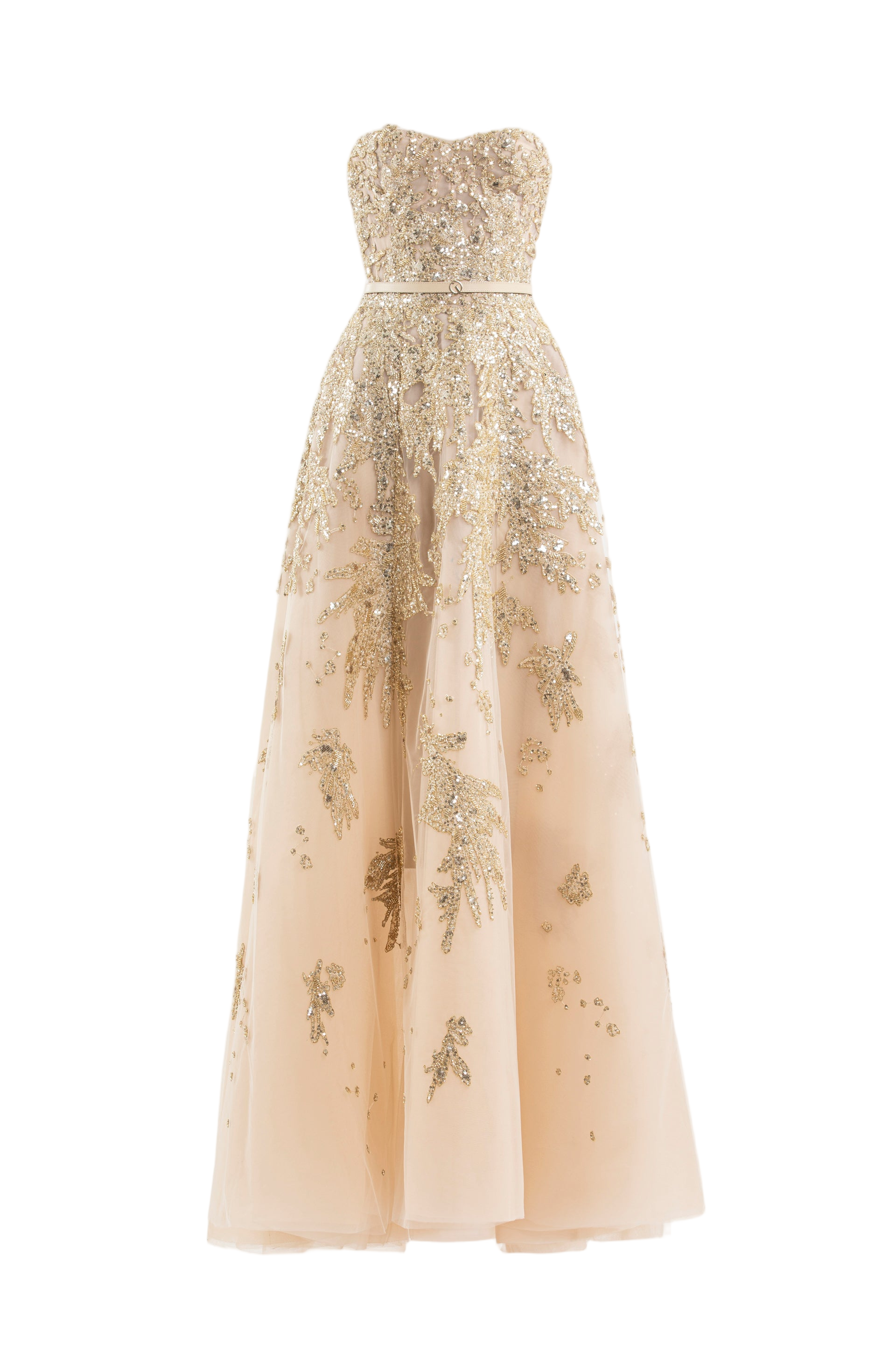 Embroidered Strapless Dress