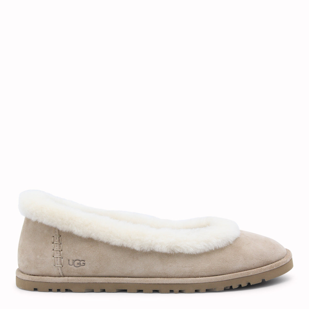 Beige Suede Flats
