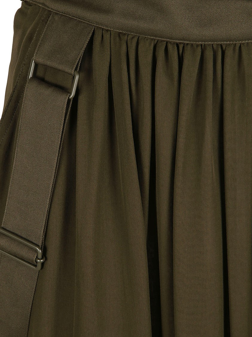 Flowing Silk Skirt With High Waist