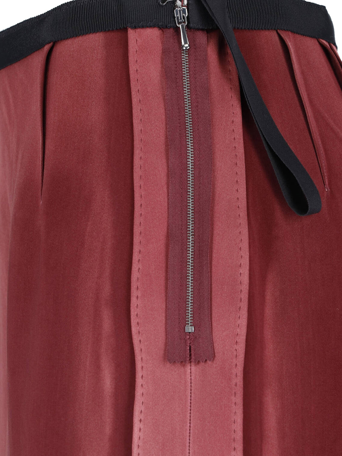 Bordeaux Viscose Midi Darts Skirt