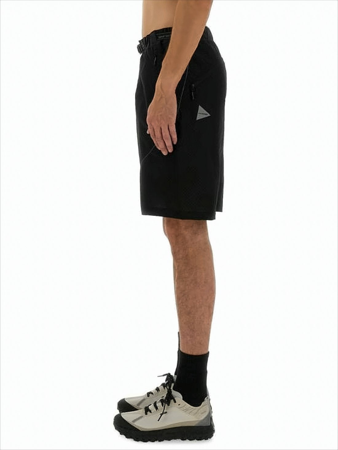 Mid-Thigh Length Black Shorts with Adjustable Belt