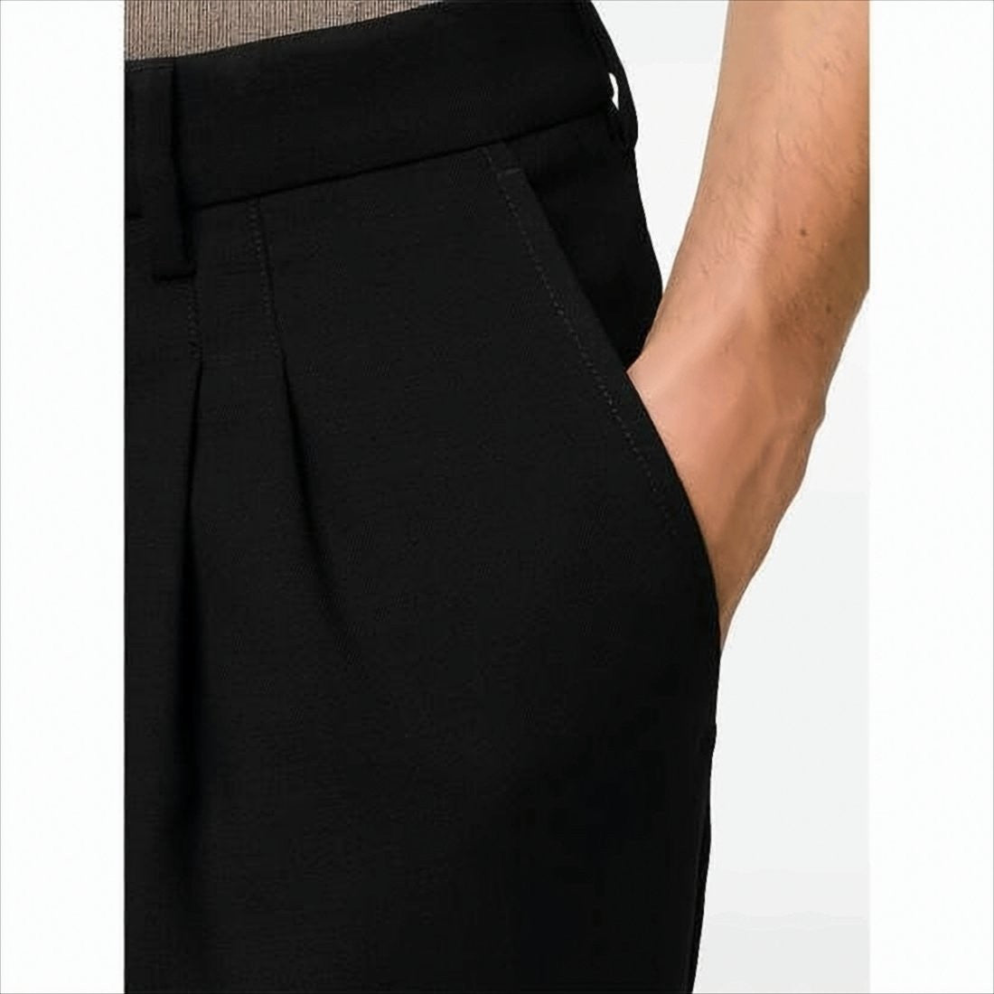 Tailored Black Wool Pants with High Waist