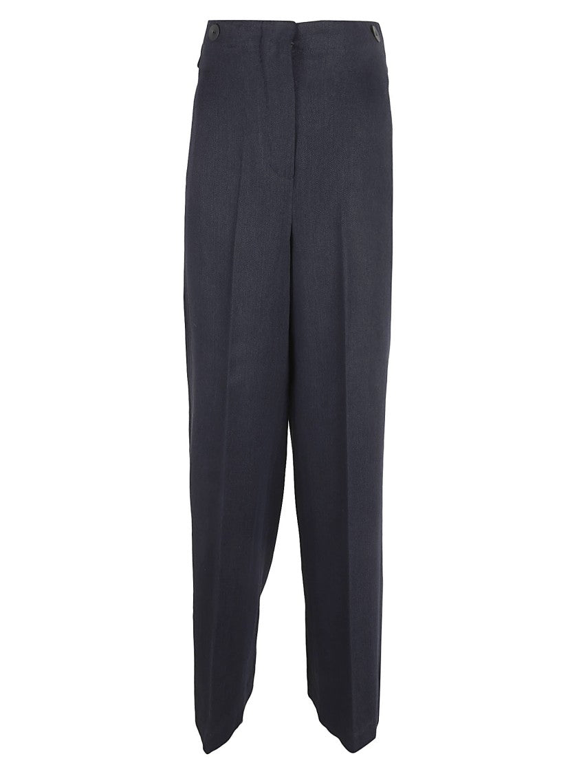 High-Waisted Wide-Leg Trousers With Belt