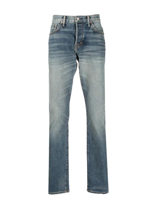 Medium Blue Straight-Leg Denim Pants