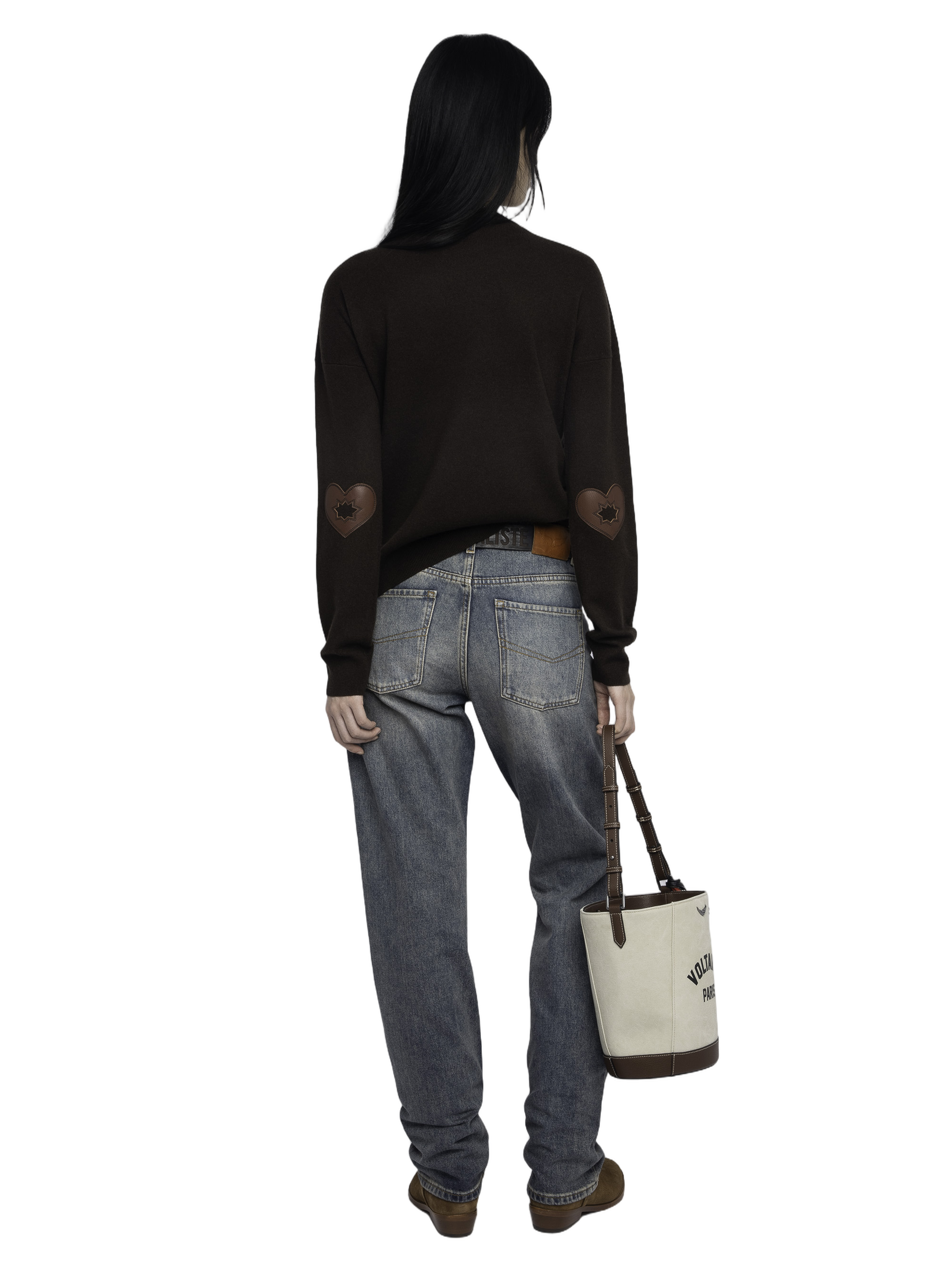 Cici Lc Patch Heart Sweater
