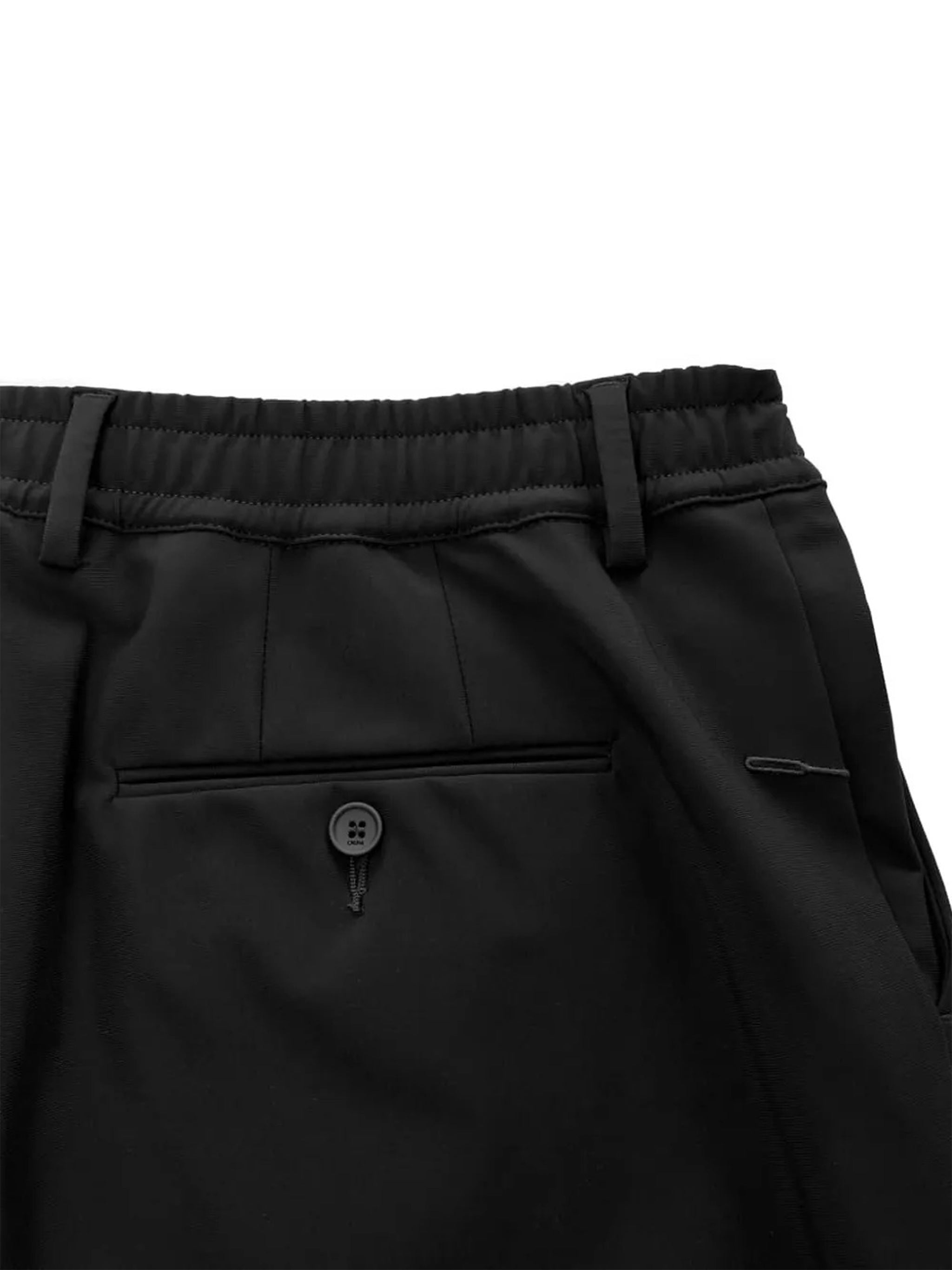 Tailored Black Flat Front Comfort Trousers