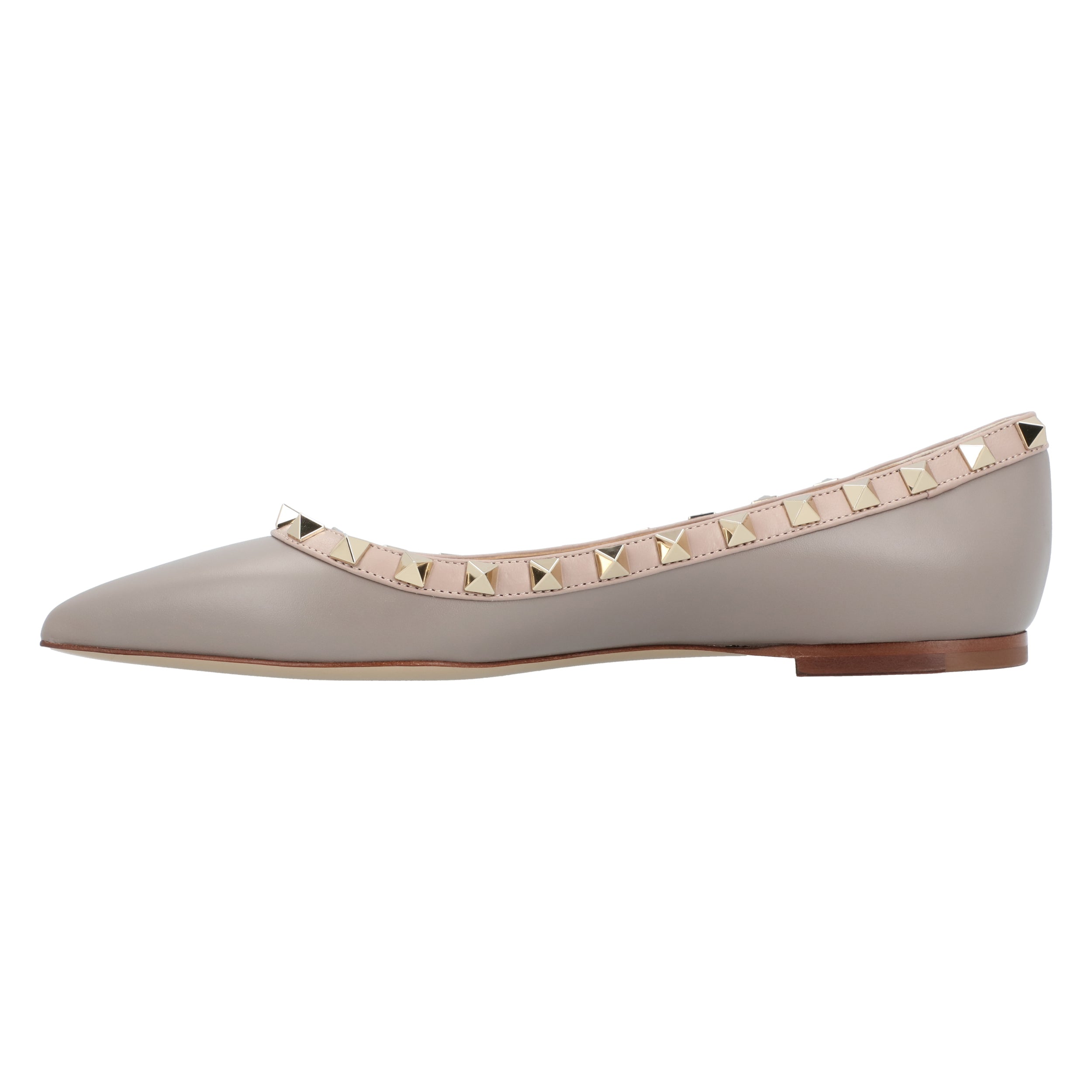 Rockstud Ballerina Flats With Silver Stud Embellishments