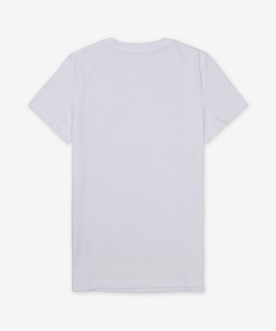 Graphic Print White Cotton T-Shirt with Relaxed Fit