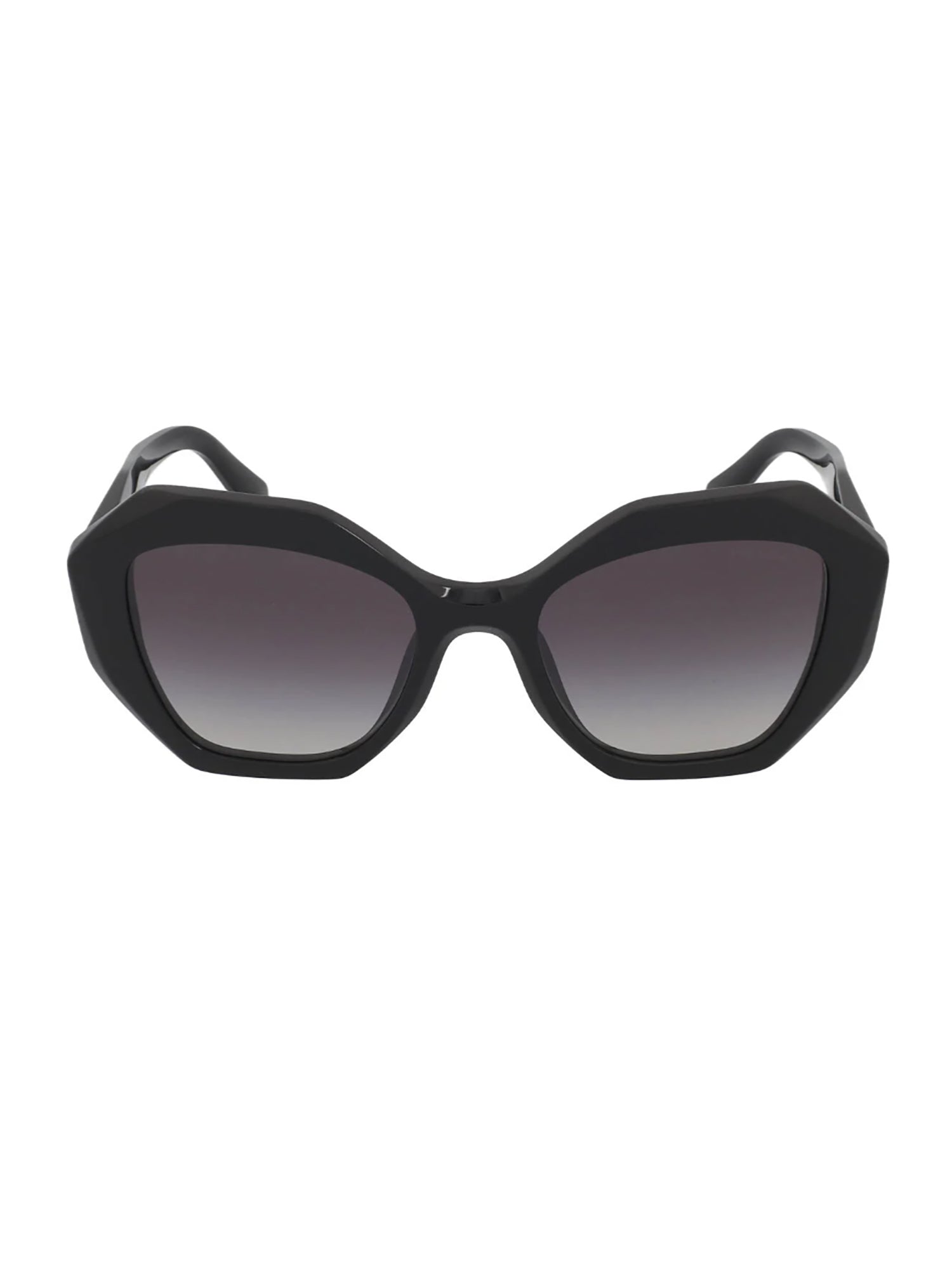 Oversized Czarne Okulary Przeciwsłoneczne w Ośmiokątnych Oprawkach