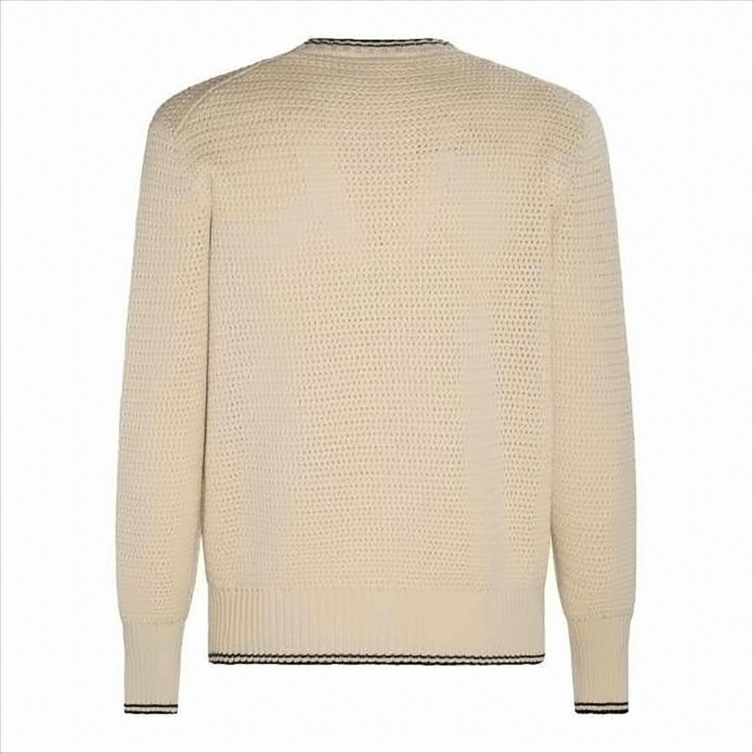 Textured Knit Sweater with Distressed Logo