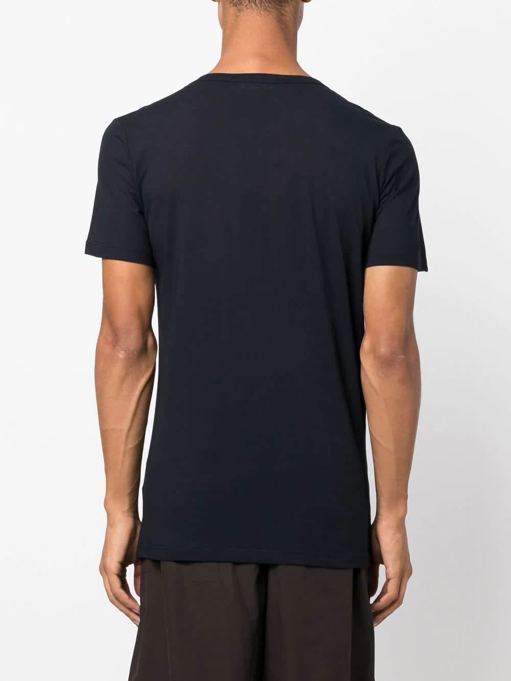 Blue Crew Neck Cotton T-Shirt