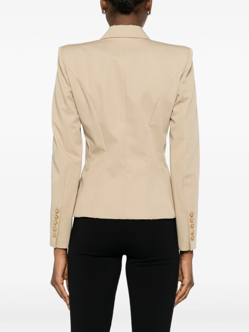 Tailored Double-Breasted Blazer with Structured Silhouette