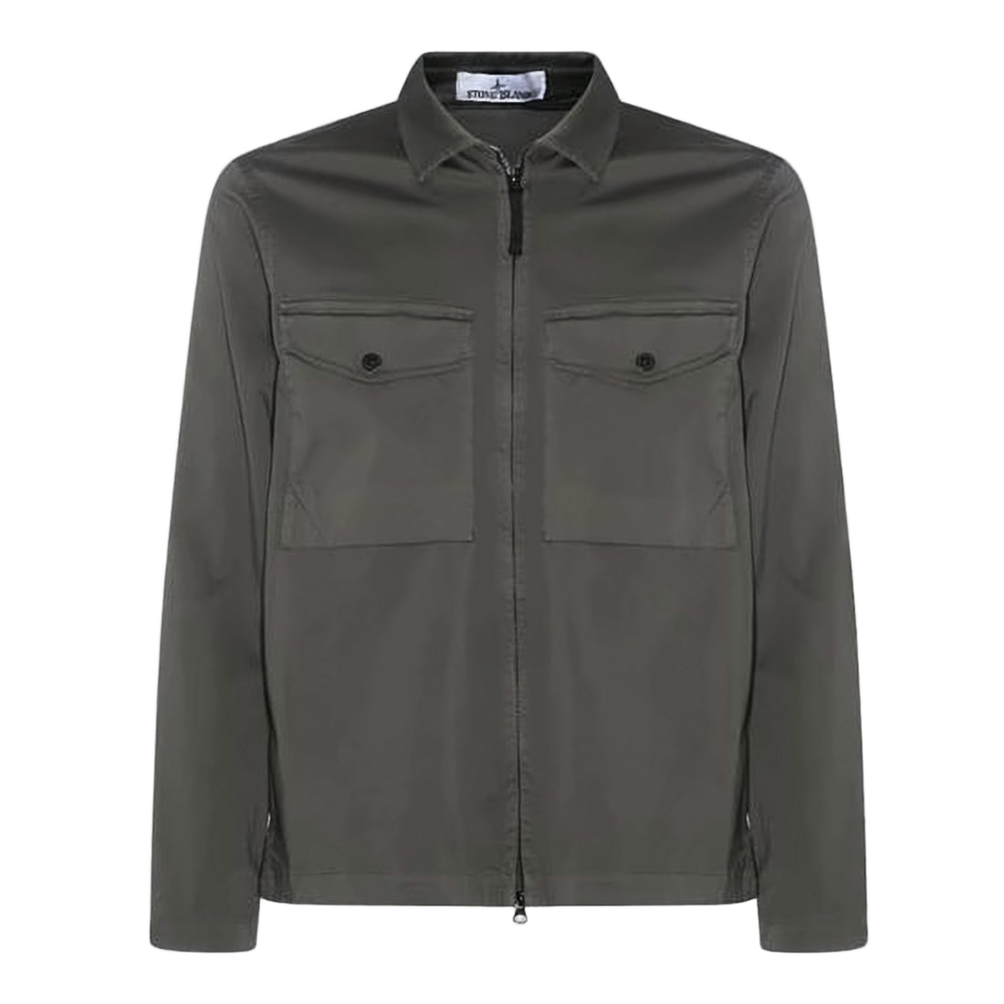 Minimalist Grey Jacket with Front Zip Closure