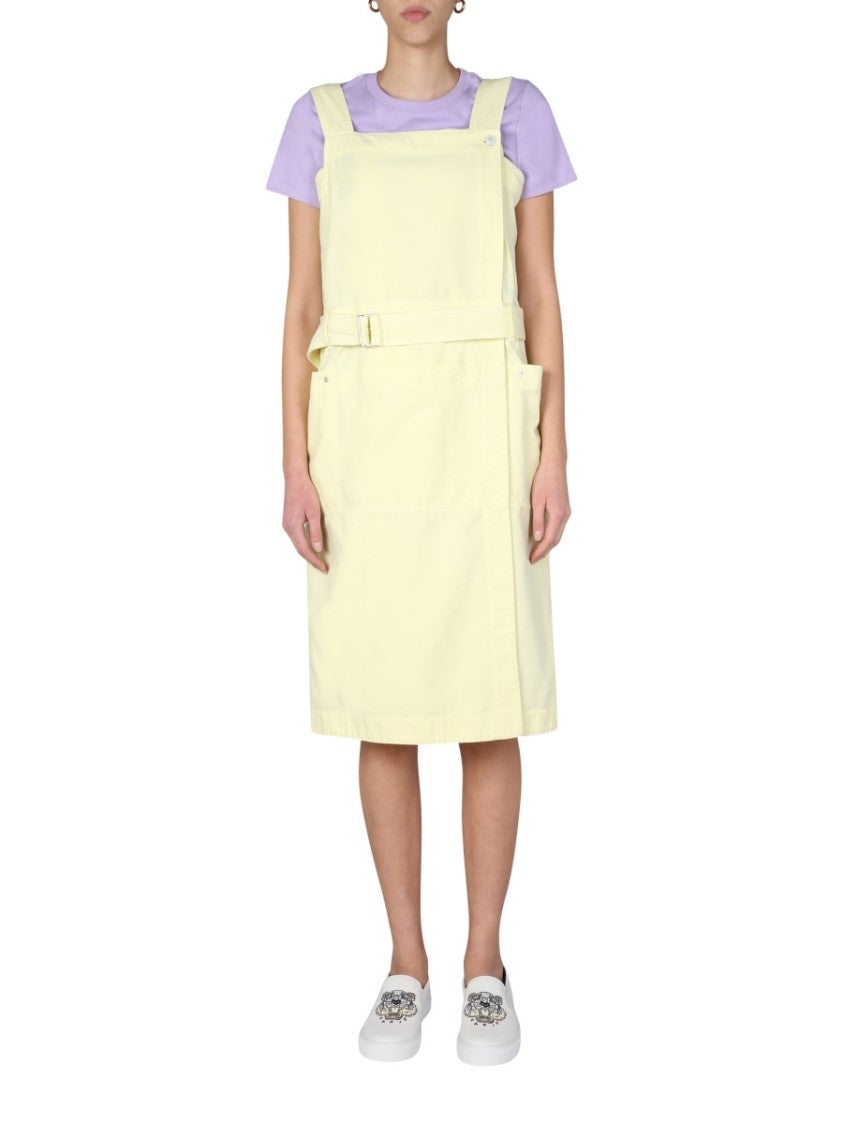 Straight Neck Midi Dress