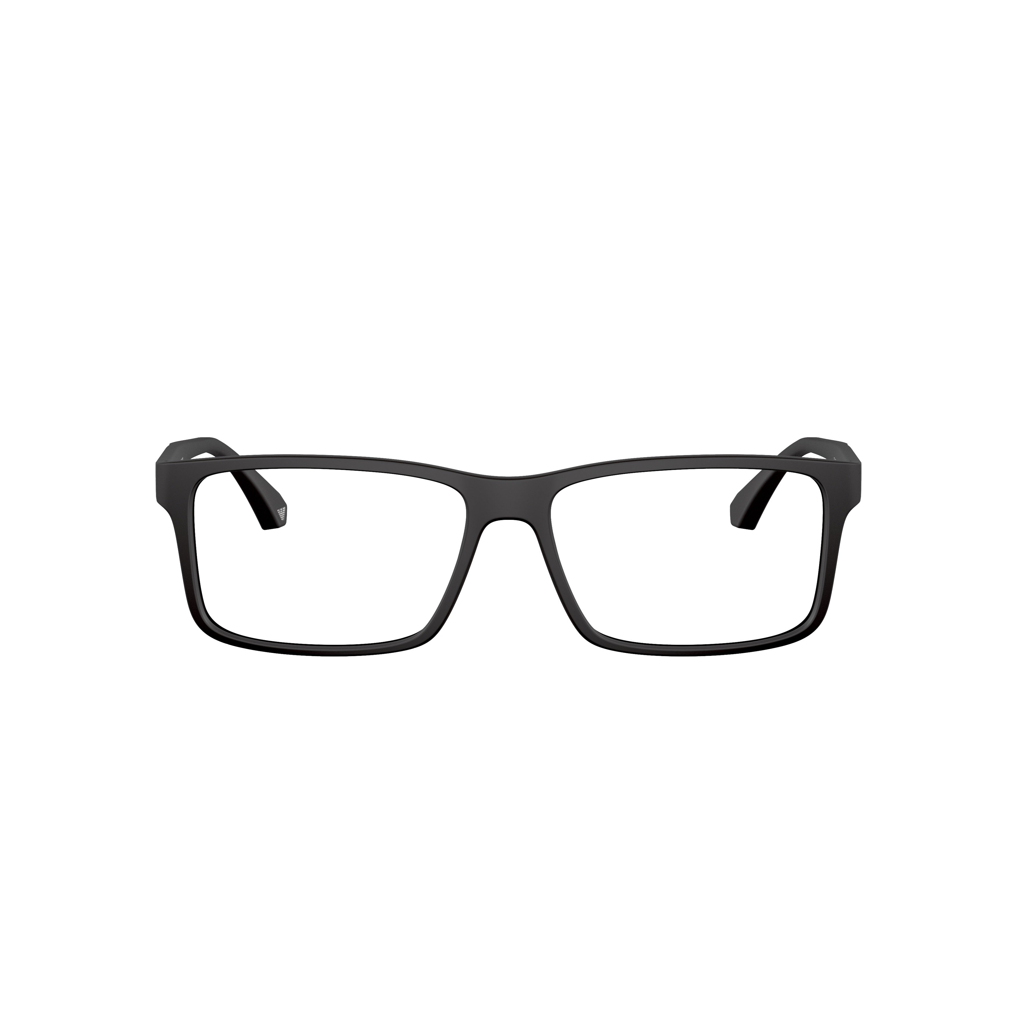 0ea3038 Rectangular Matte Black Eyeglasses with Minimalist Design