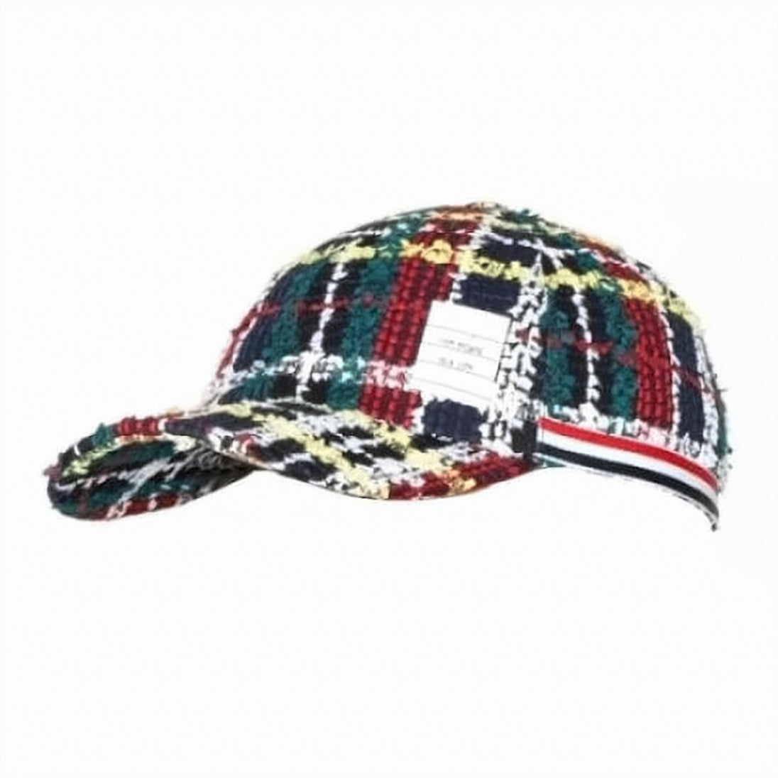 Multicolored Plaid Textured Cap