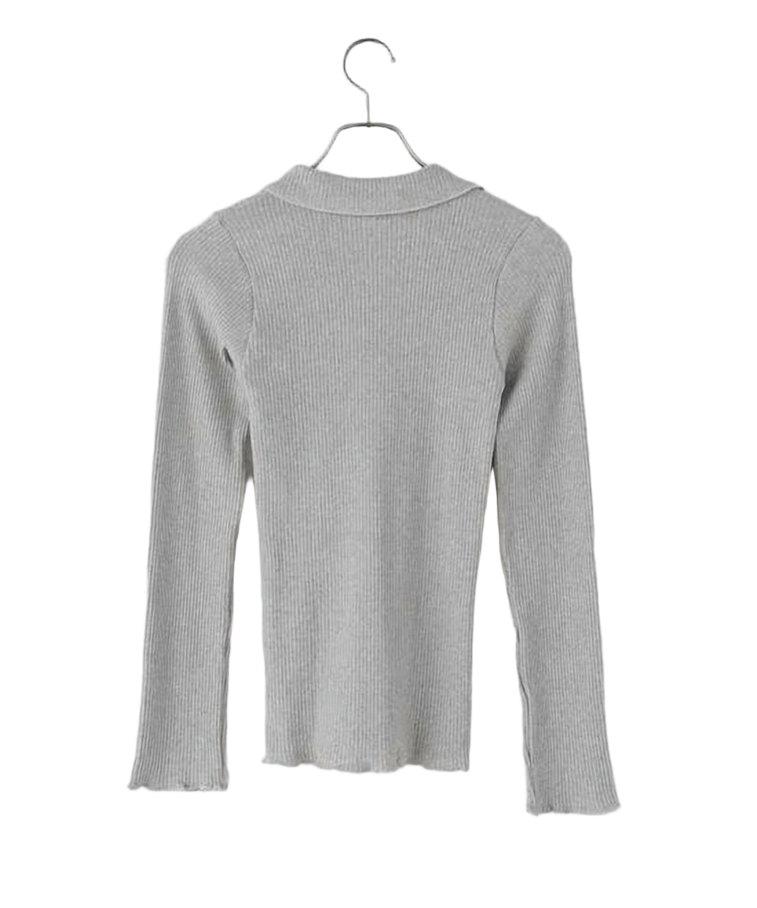 Ribbed Knit Sweater with Soft Collar