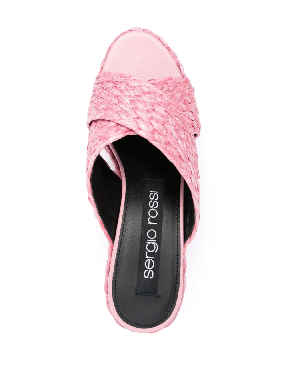 Light Pink Woven Raffia Sandals