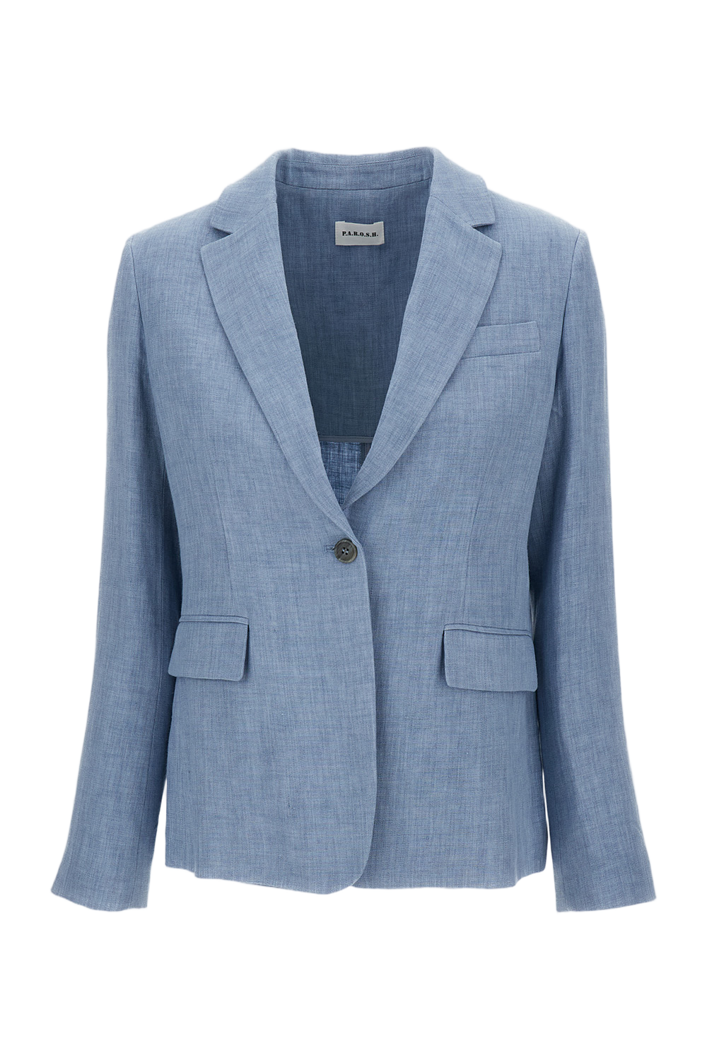 Clear Blue Jacket with Minimalist Silhouette