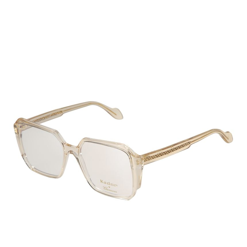 Lizzy Geometric Square Eyeglasses with Textured Gold-tone Temples