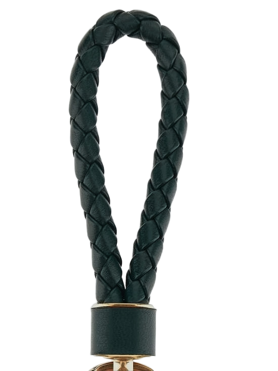 Braided Leather Black Keyring