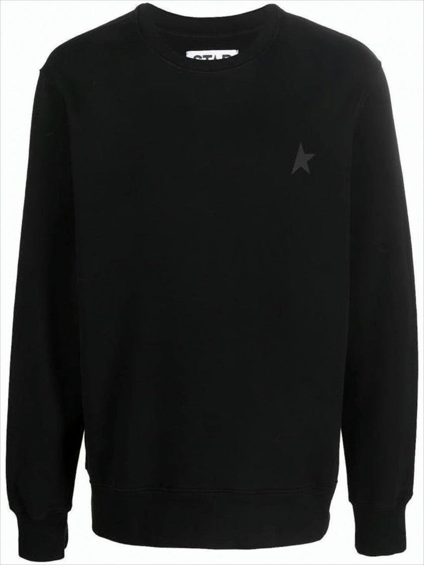 Minimalist Black Long-Sleeve Sweatshirt With Subtle Star Emblem