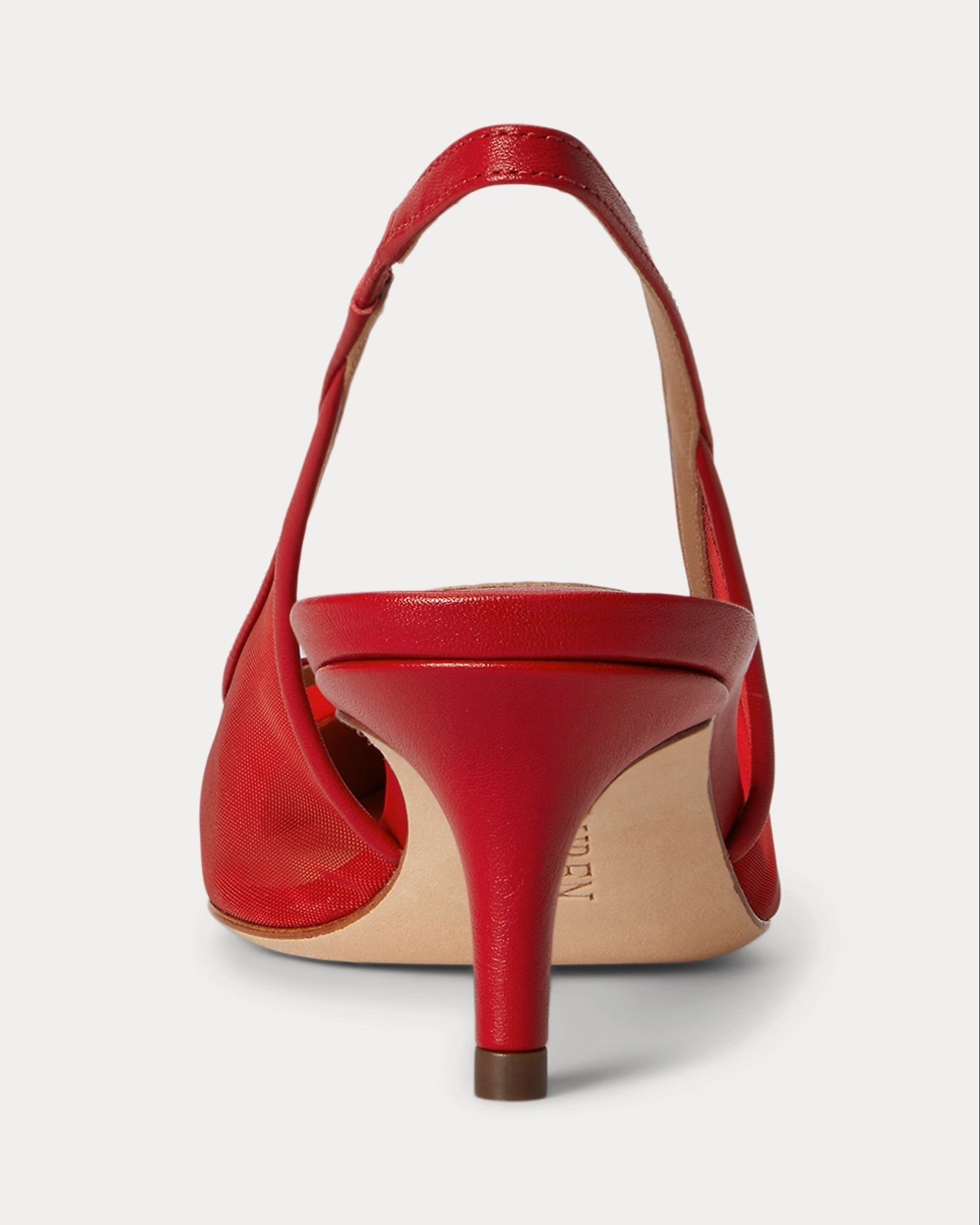 Translucent Mesh Slingback Heels with Pointed Toe