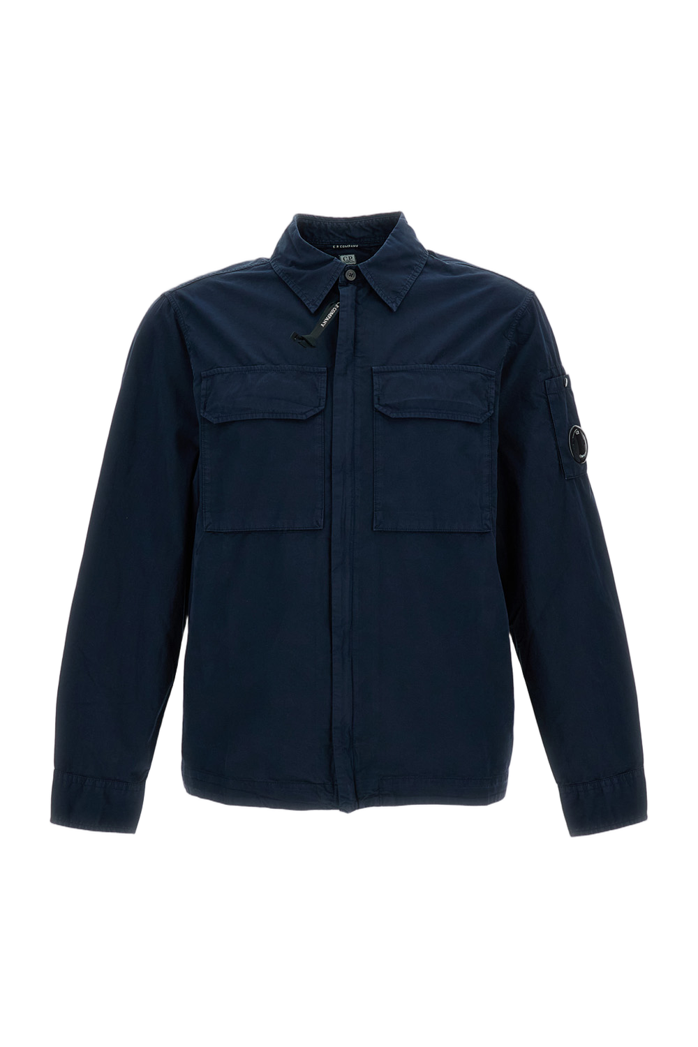 Blue Zip Cotton Shirt Jacket