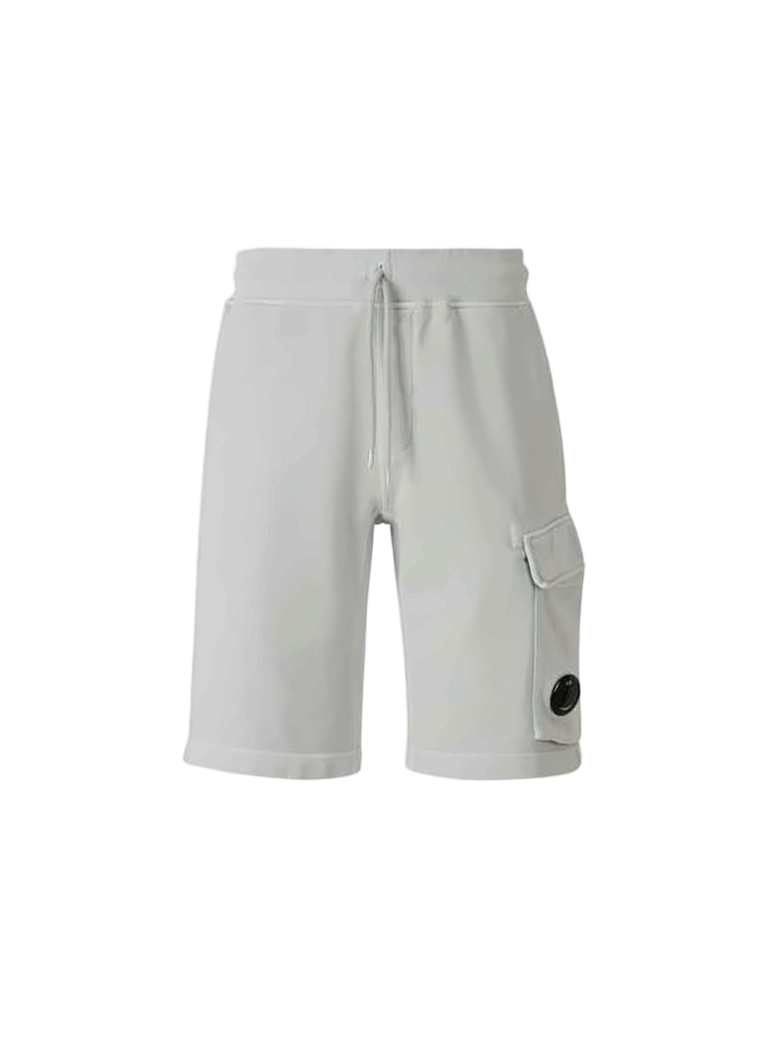 Minimalist Grey Shorts with Distinctive Logo Patch