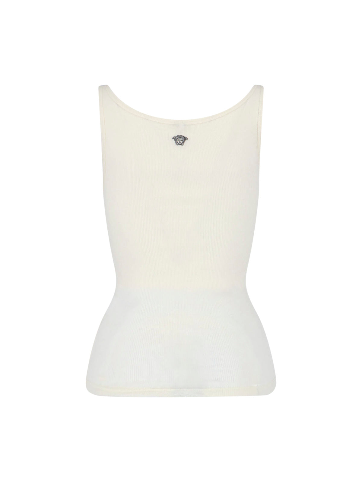Cream Ribbed Medusa Wool Top