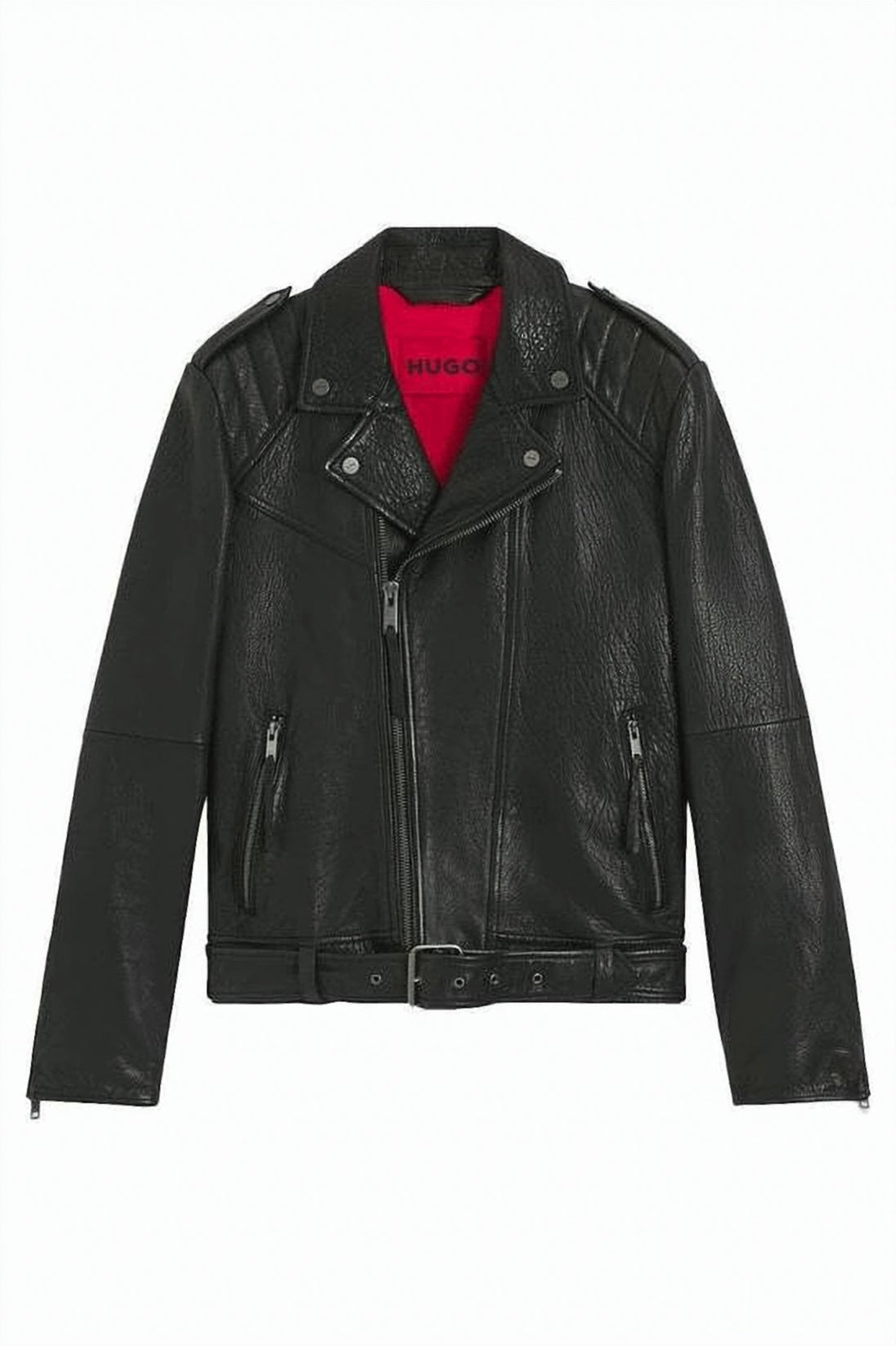Textured Buffalo Leather Biker Jacket