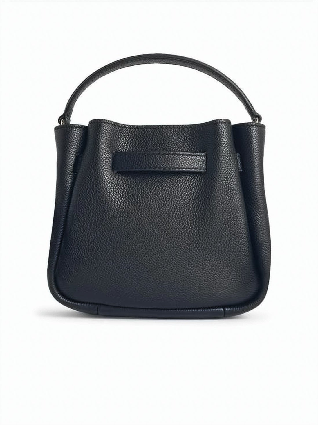 Structured Textured Cowhide Leather Bucket Bag