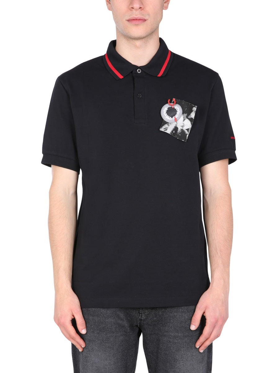 Regular Fit Polo With Contrast Striped Collar