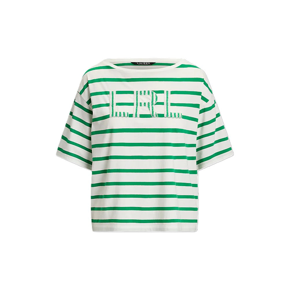 White Green Vauden Cotton Jersey Tshirt