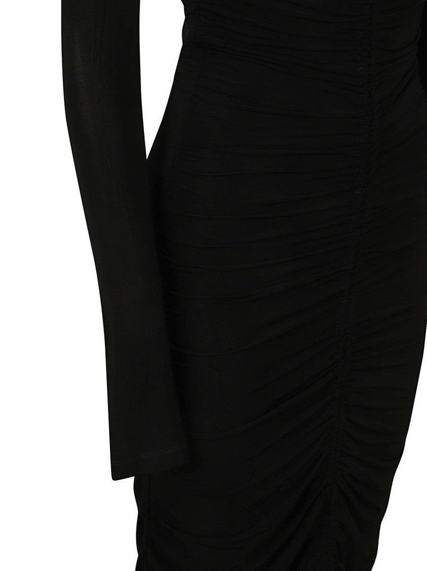 Form-Fitting Black Dress With Keyhole Neckline