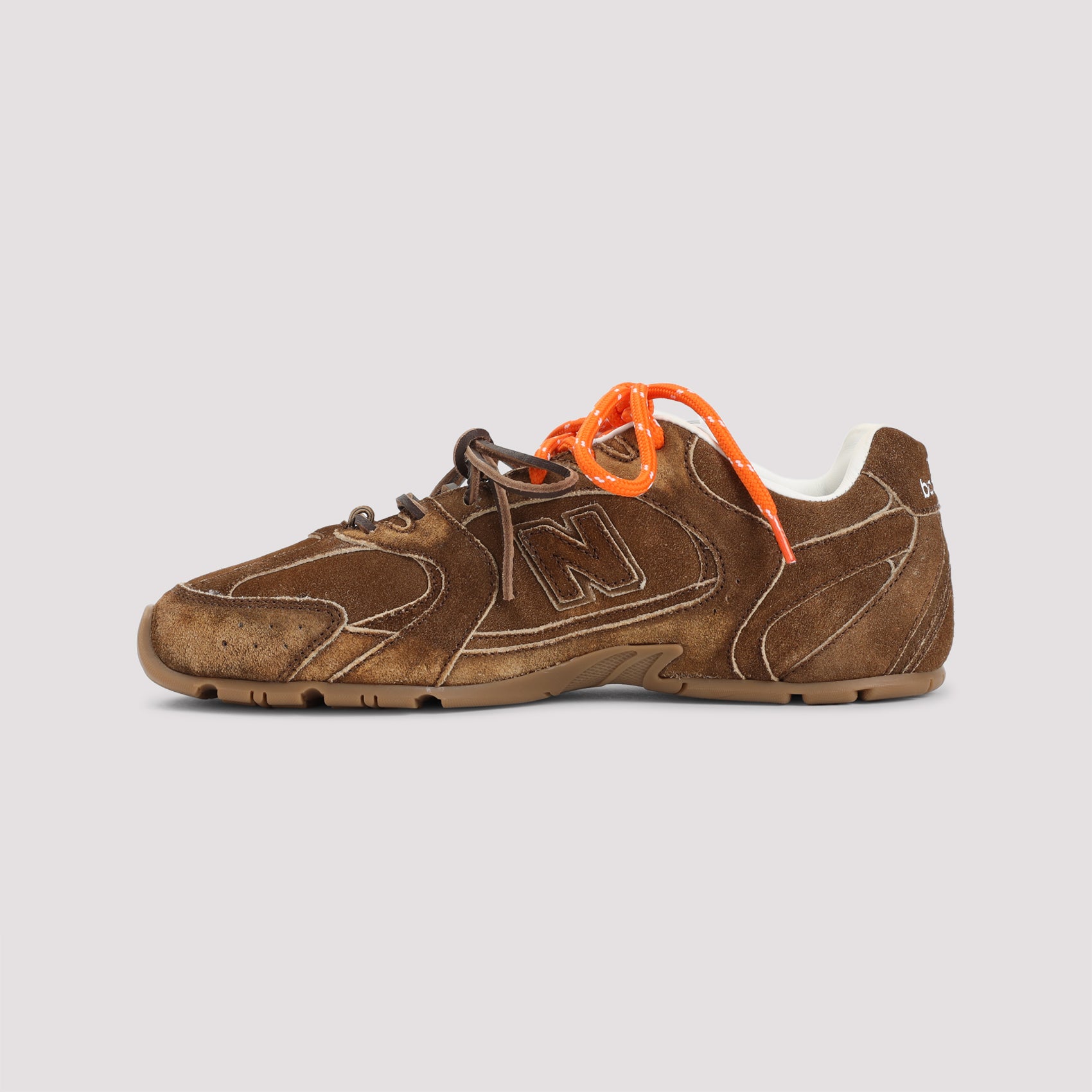 Brown Suede Lace-Up Sneakers With Rubber Outsole