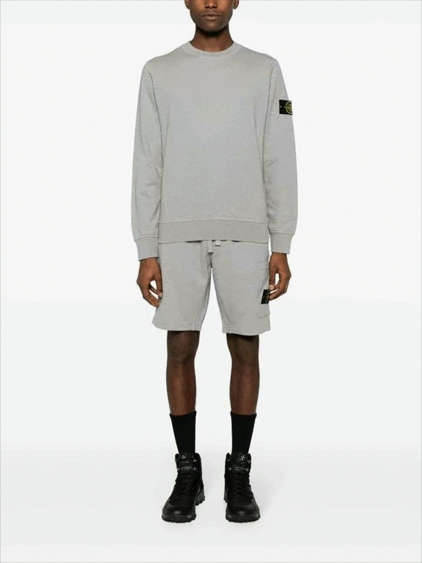 Grey Long-Sleeve Sweatshirt with Patch Logo