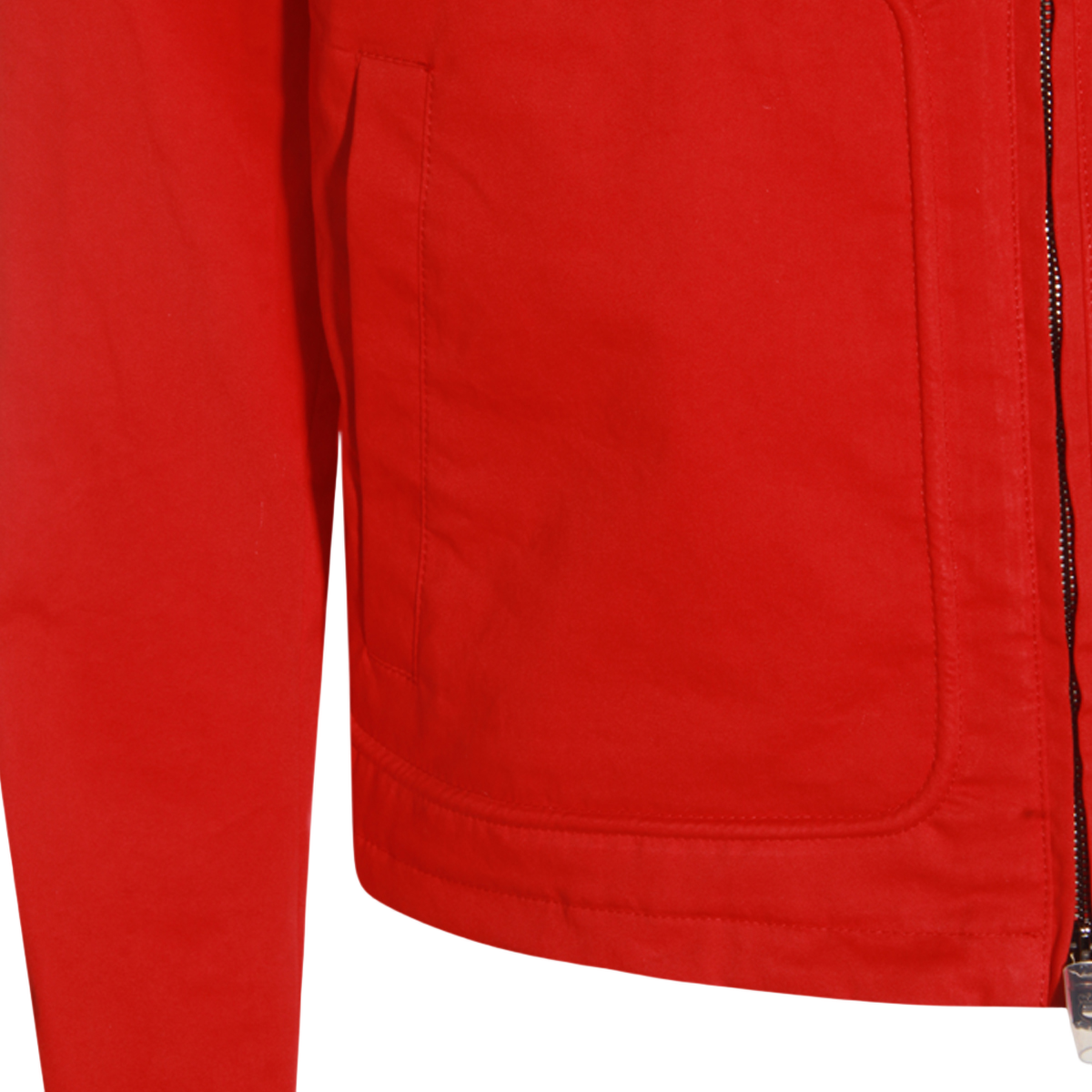 Red Casual Jacket with Embroidered Details