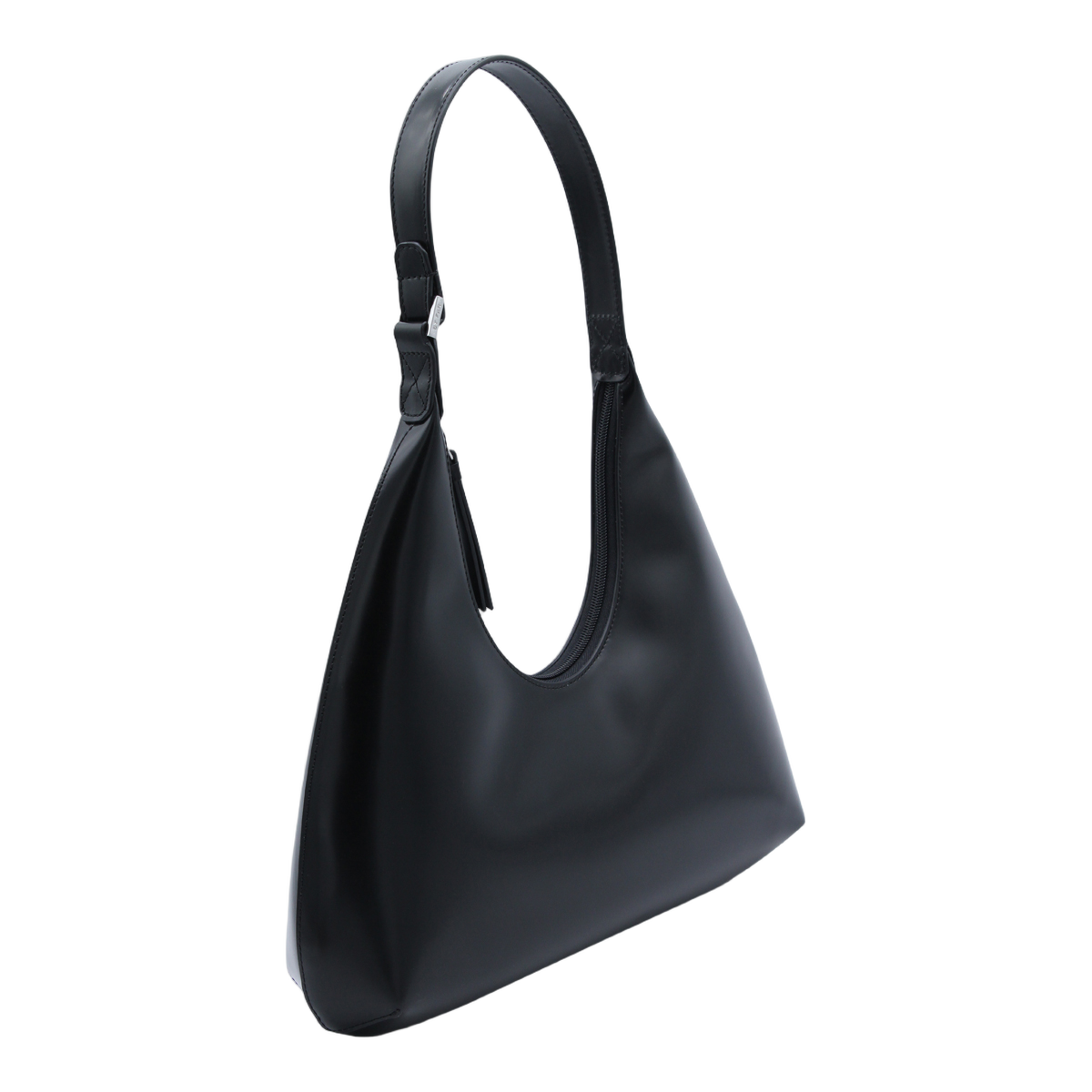 Crescent-Shaped Black Handbag
