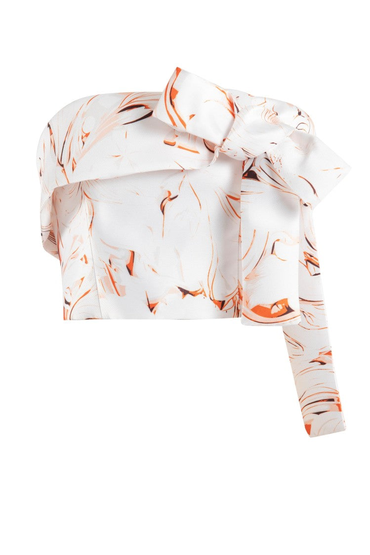 Mikado Strapless Top With Print