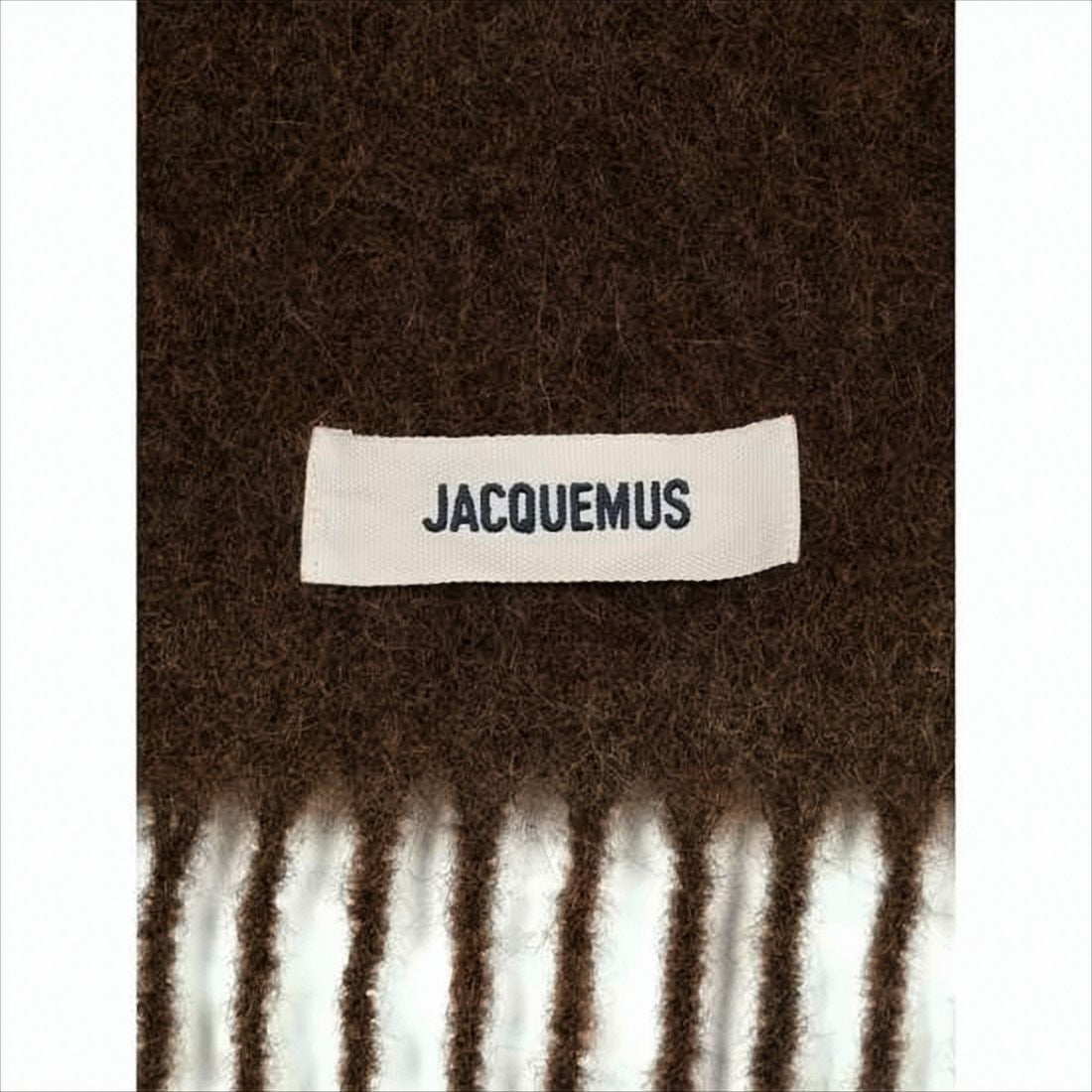 Textured Long Scarf With Fringed Ends