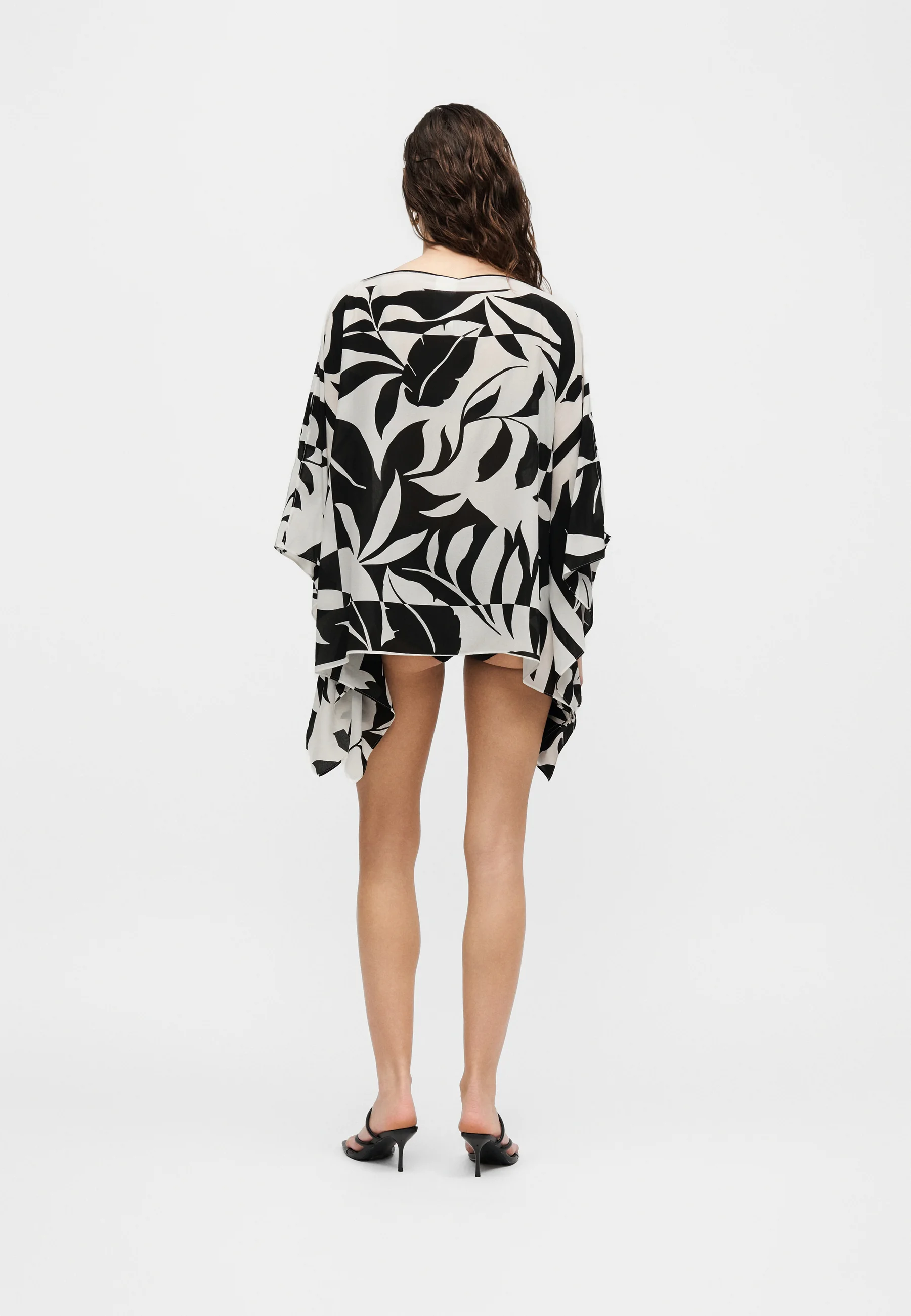 Asymmetrical Hem Tunic with Flowing Sleeves