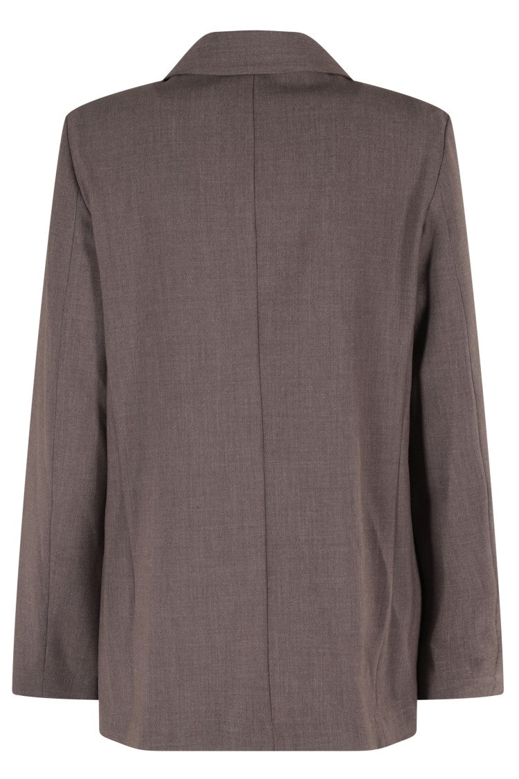 Double-Breasted Taupe Blazer
